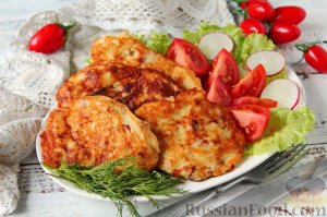 Кусочек сытной нежности.
КАРТОФЕЛЬНО-МЯСНЫЕ ОЛАДЬИ НА КЕФИРЕ
