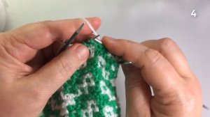 Круговое вязание мозаики / Вязание спицами.