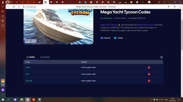 РАБОЧИЕ КОДЫ Mega Yacht Tycoon ⛵ Роблокс | Мега Яхт Тайкун промокоды 2023 ROBLOX смотреть онлайн