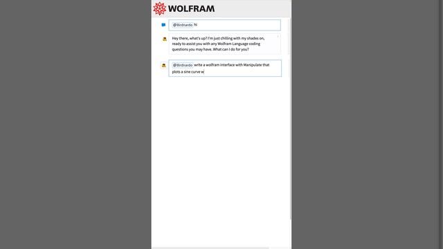 Birdnardo helping me code in the Wolfram Language, with ChatGPT
