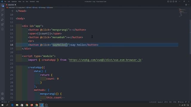 Tutorial Vue JS: Event Handling & Methods