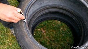 Пуфик из покрышек (быстро и практично)