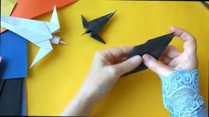 Как сделать ласточку из бумаги,ласточка оригами.
