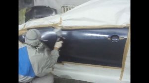 Покраска двери и крыла в переход с использованием безцветной базы