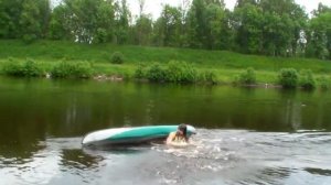 Каяк, тренировка на канале, перевороты