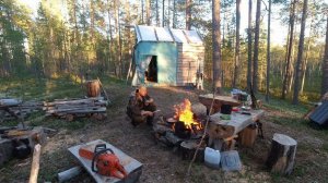 ПРОВЕРКА ЖЕРЛИЦ НА ТАЁЖНОЙ РЕКЕ. ЖИЗНЬ В ТАЙГЕ. ЕДА НА КОСТРЕ. ЖИВУ В ДАЛИ ОТ ЛЮДЕЙ. ОТШЕЛЬНИК