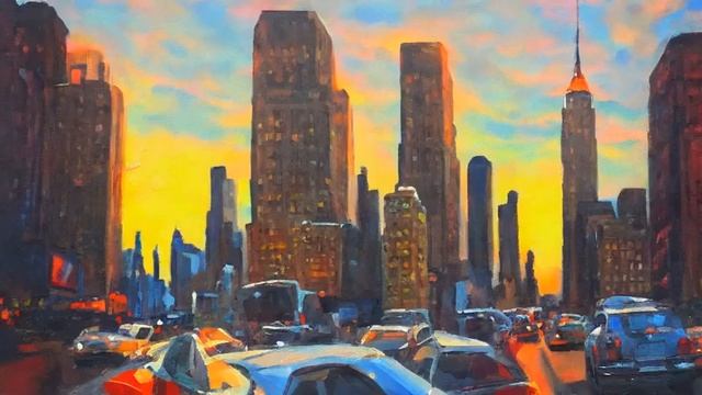 Virtual oil paintings of New York City streets using Stable-Diffusion