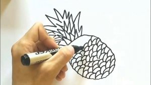 Pineapple drawing for children /Рисунок ананаса для детей / ананас сурет салу /сурет салу уйрену