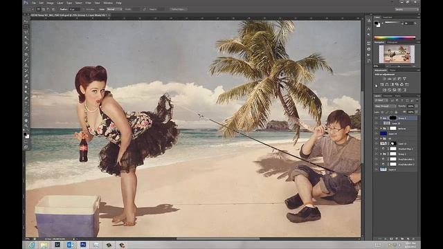 Timelapse of Pinup image editing in Photoshop
