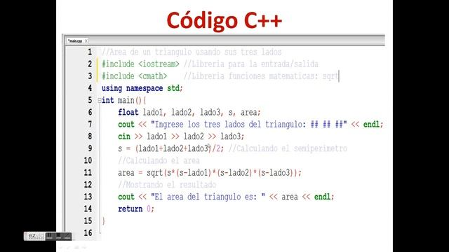 Area de un Triángulo en C++ смотреть онлайн