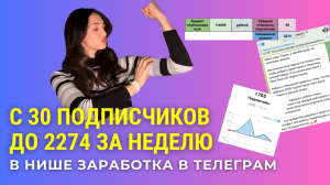 Как я вырастила блог клиента с 30 подписчиков до 2274 за неделю в нише заработка в телеграм #трафик