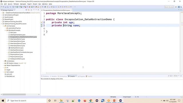Java for Selenium- Encapsulation in Java (binding the data members in a class) смотреть онлайн