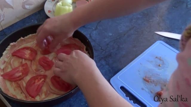 #Пицца с вареной колбасой. #Видеорецепт. смотреть онлайн