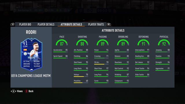91 Rodri UEFA Champions League MOTM SBC FIFA 23 смотреть онлайн
