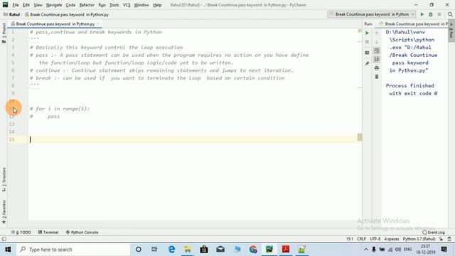 11  Python   Pass Break Continue keyword in Python