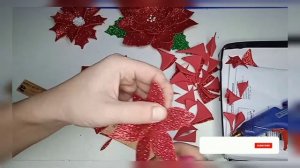 МАСТЕР-КЛАСС «РОЖДЕСТВЕНСКАЯ ЗВЕЗДА, ПУАНСЕТТИЯ ИЗ глитерного  ФОАМИРАНА»