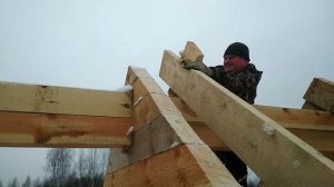 Установка стропил.