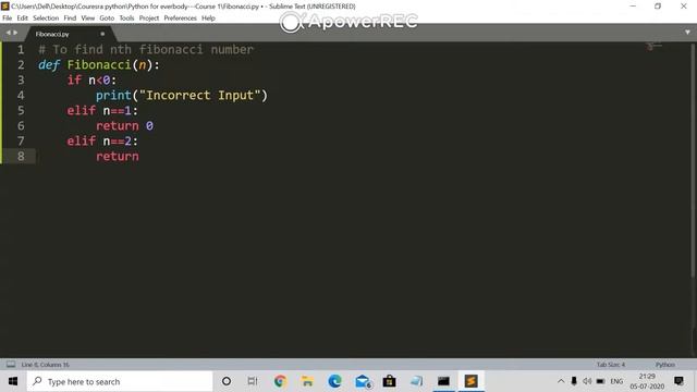 Python Program to find Nth Fibonacci number || python Script #2 смотреть онлайн