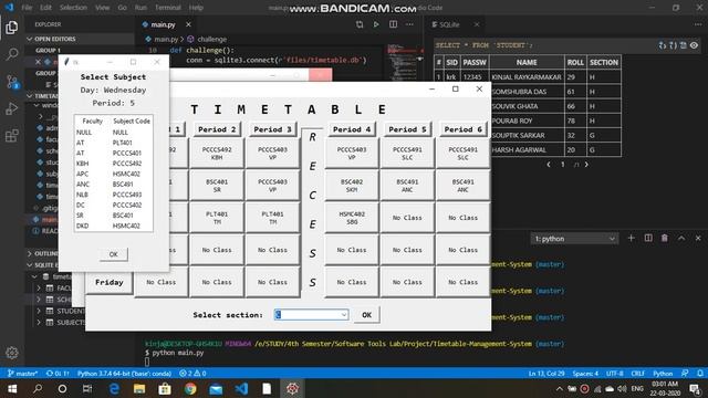 Timetable Management System v1.0 | Tkinter | Python