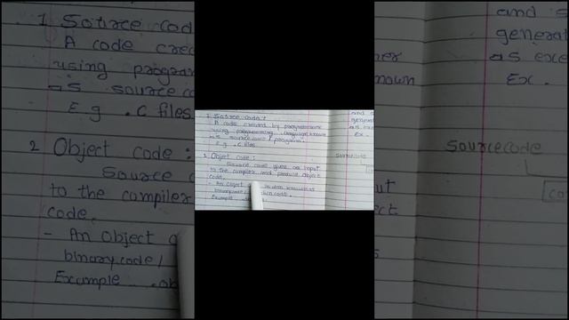 Concept of source code , object code and executable code.