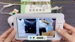 SM70 7" 720P HD Split Screen Video Baby Monitor No WiFi, Baby Camera Monitor, Hack Proof, Remote