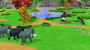 Gorillas vs Elephants in a Battle of Strength Save Cow Cartoon from Gorilla Clash of the Titans