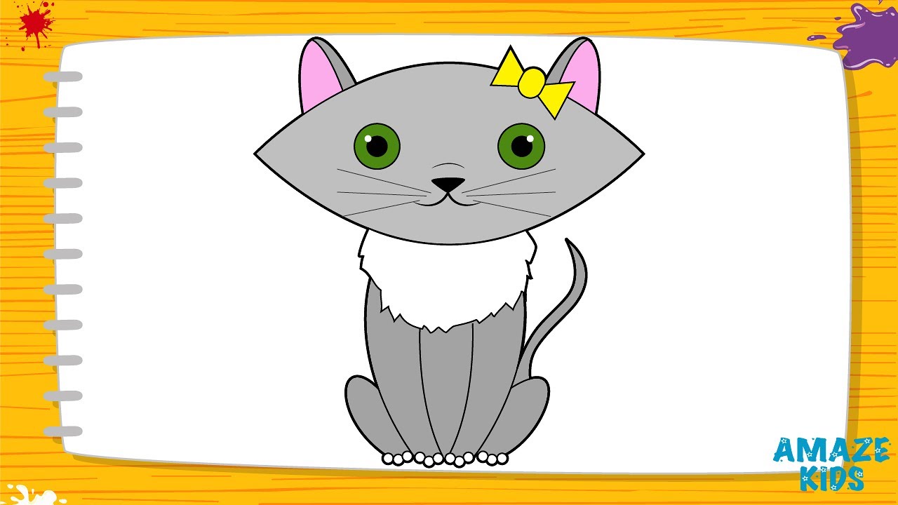 Как Легко Нарисовать Кошку для Детей Учимся Рисовать Животных. Рисунки Своими Руками Уроки Рисования смотреть онлайн