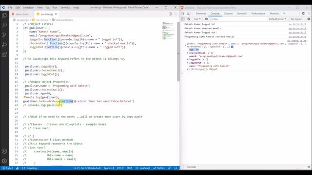 #object #class #property #methods | Object Oriented Programming in JavaScript -  Video 2 (Hindi)