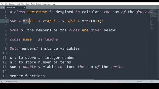 ICSE-Function Based-SeriesOne ||SUMMATION OF SERIES IN JAVA