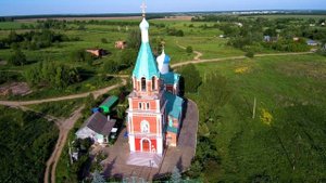 Свято-Никольский храм с. Хотушь с высоты птичьего полета
