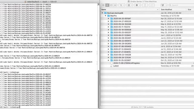 Time Machine: Cant Delete Backups in GUI. Error -36. Drobo related? Fix it with tmutil commands