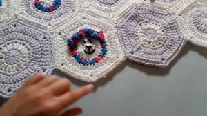 Crochet the Little Lamb Baby Blanket  // (SS#96) -- Using Hexagon Motif