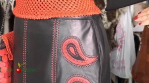 Пошив кожаной юбки |Севастополь| Стильный комплект кожаной юбки с авторскими апликациями.