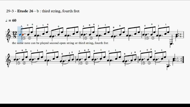 29-3 - Etude 26 - b : third string, fourth fret смотреть онлайн