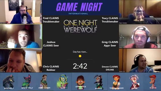 Let's play One Night Ultimate Werewolf - Game Night International Episode 26 смотреть онлайн