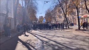 Проход фанатов Зенита в Воронеже