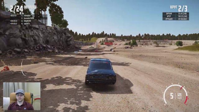 Wreckfest 2020 Главный Маршрут В Обратную Сторону на Трассе Sandstone Raceway. Крутые игры на авто