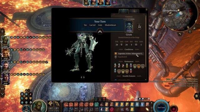 Baldur's Gate 3: Grym Adamantine Golem Underdark Battle on Honour Mode смотреть онлайн