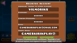 гайд как же сделать аккаунт в GD Geometry Dash