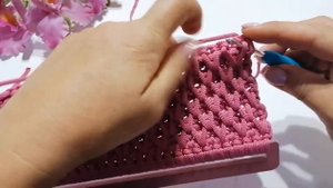 Мастер-класс сумочки с боковинами из полиэфирного шнура узором "Соты"