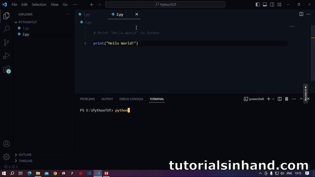 hello world program in python #python #pythontutorial #viral