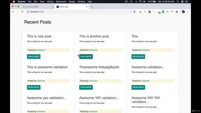 Show post's user date and excerpt | MERN Stack