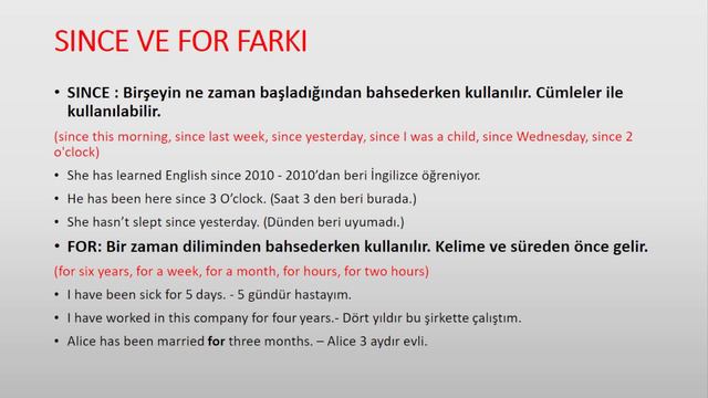 PRESENT PERFECT TENSE KONU ANLATIMI (SINCE FOR FARKI) | SIFIRDAN KOLAY İNGİLİZCE #8