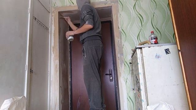 Покраска дверного откоса. Этапы подготовка.