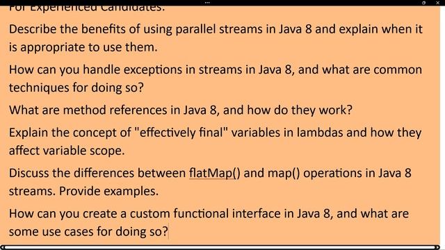 Top Java8 Real Time Interview Questions for Fresher and Experience 2023