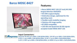 Barco MDSC 8427-12G 27 in 4K UHD Surgical Monitor Sales | Service | Repair | Exchange | Replacement