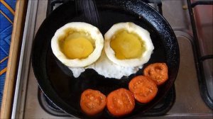 Печорская кулинария. Кабачки, фаршированные грибами и яйцом.