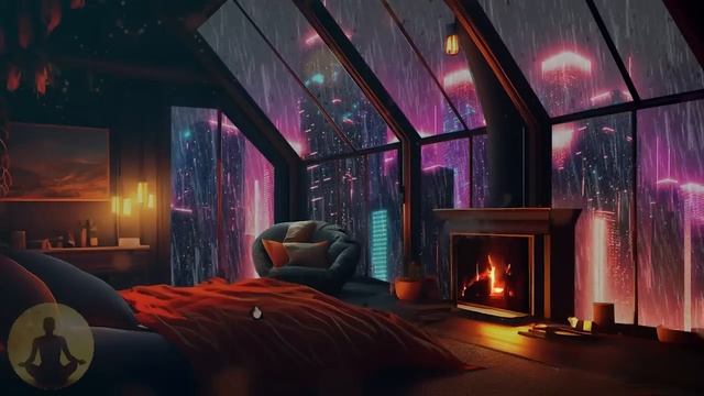 Rain and Thunderstorm Sounds in the City, Cozy Room & Rain Sounds For Sleeping, Meditate смотреть онлайн