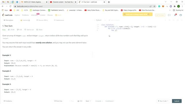 LeetCode Blind 75 Solutions - Question 1(Two Sum) смотреть онлайн