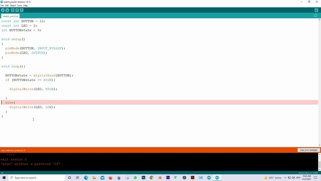 Arduino 'else' without a previous 'if' смотреть онлайн